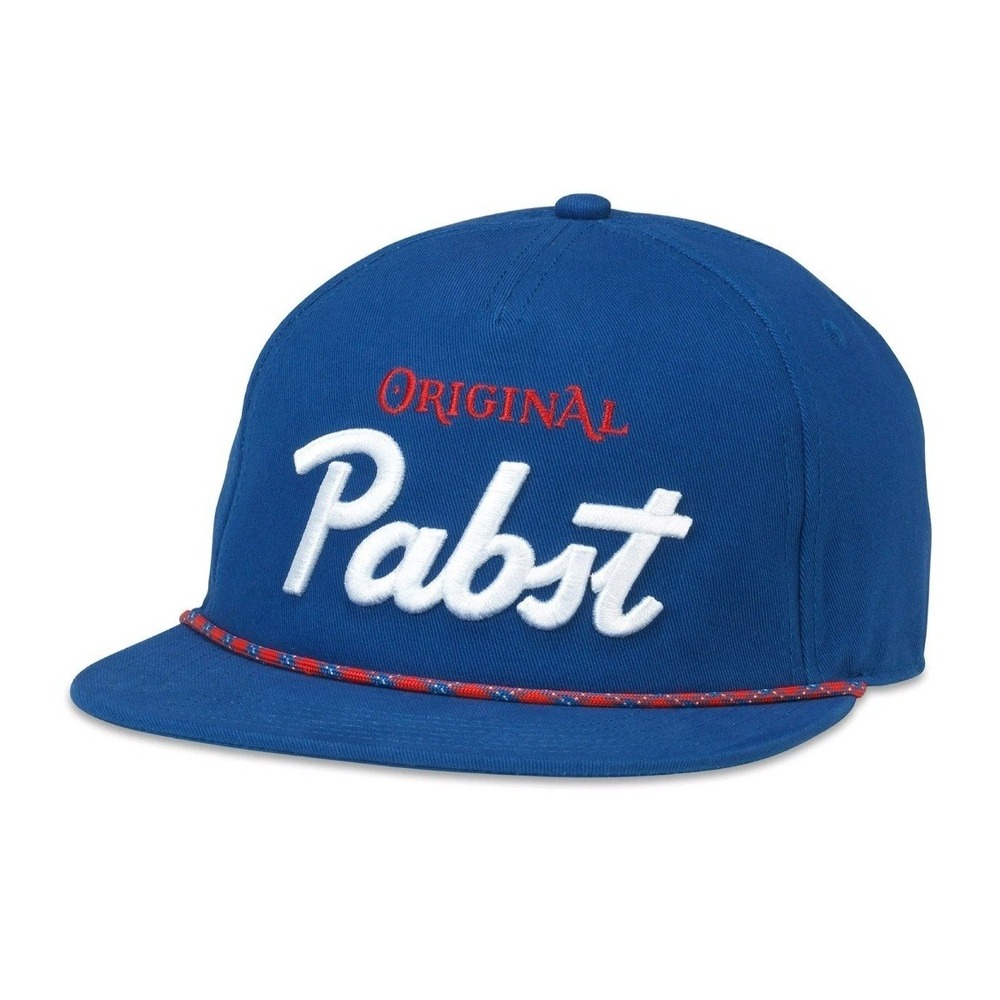 American Needle‎ Pabst Blue Ribbon PBR Beer Rope Flat Bill Hat Snapback